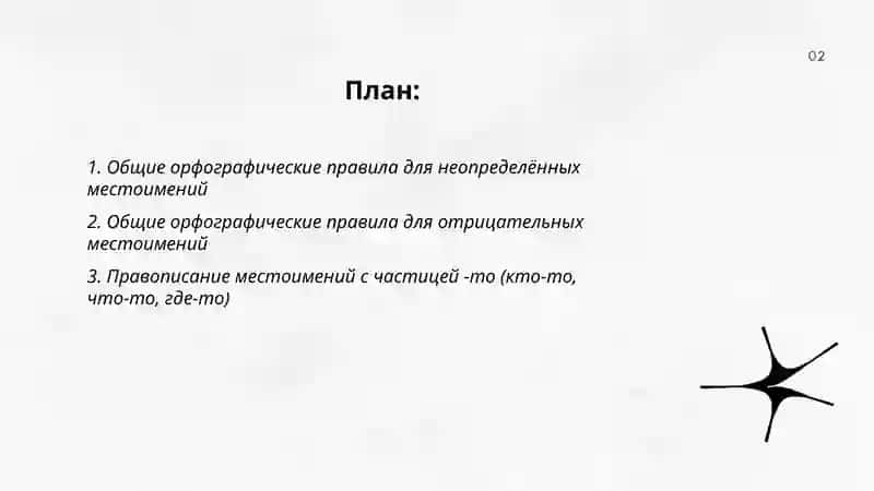 Правописание отрицательных и неопределённых местоимений 2