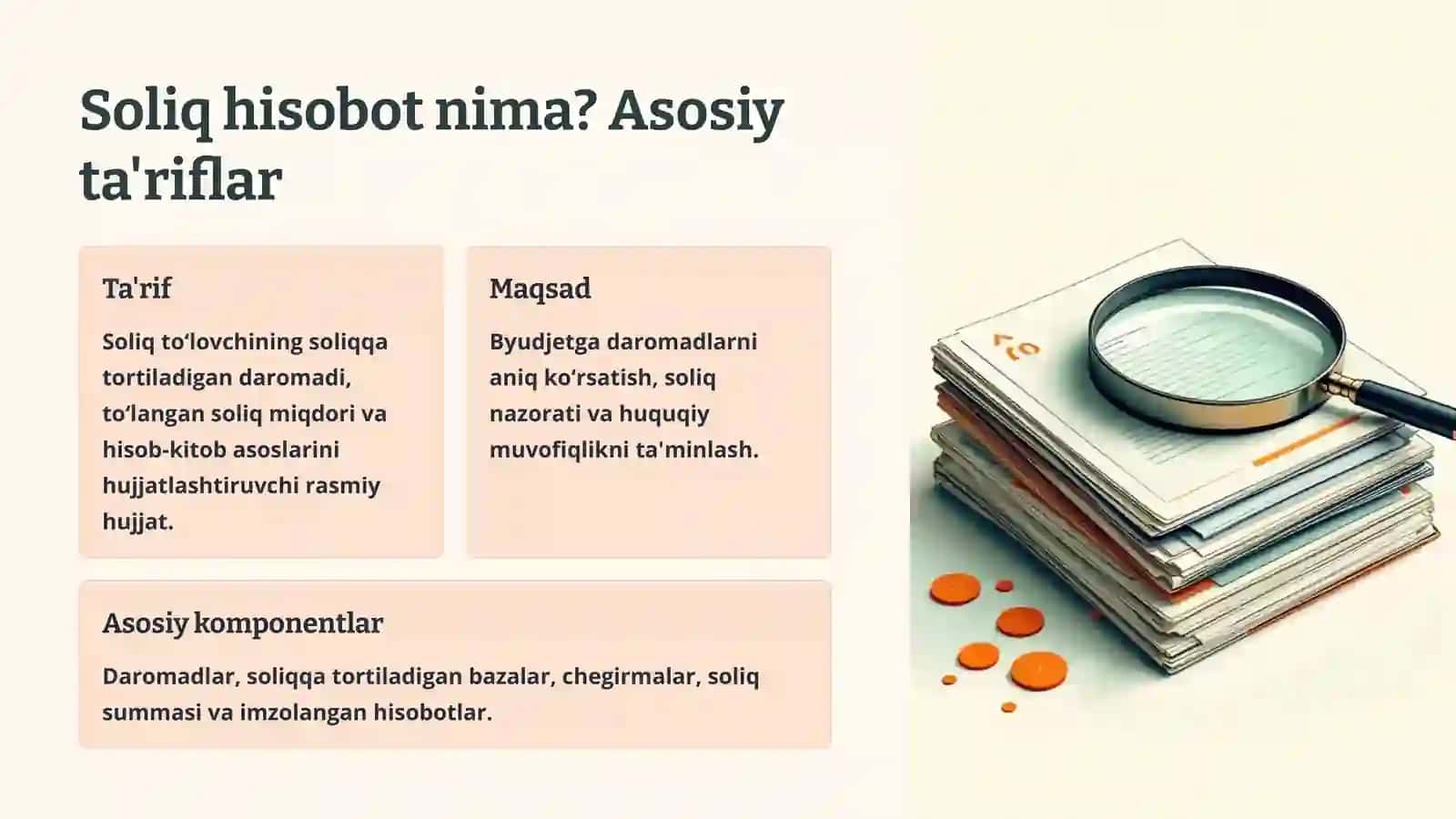 Soliq hisoboti: Tushuncha va ahamiyati 2