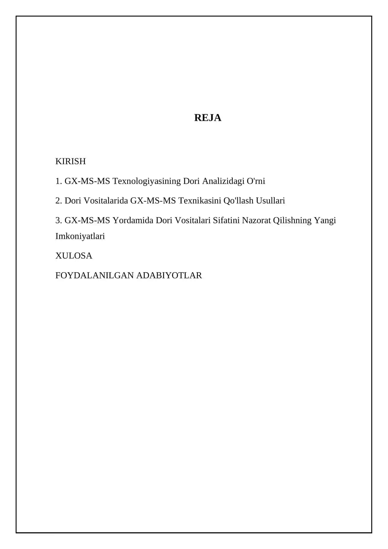 GX-MS-MS (GAZ XROMATOGRAFIYASI-MASS-SPEKTROMETRIYA) DORI VOSITALARINI TAHLIL QILISH 2