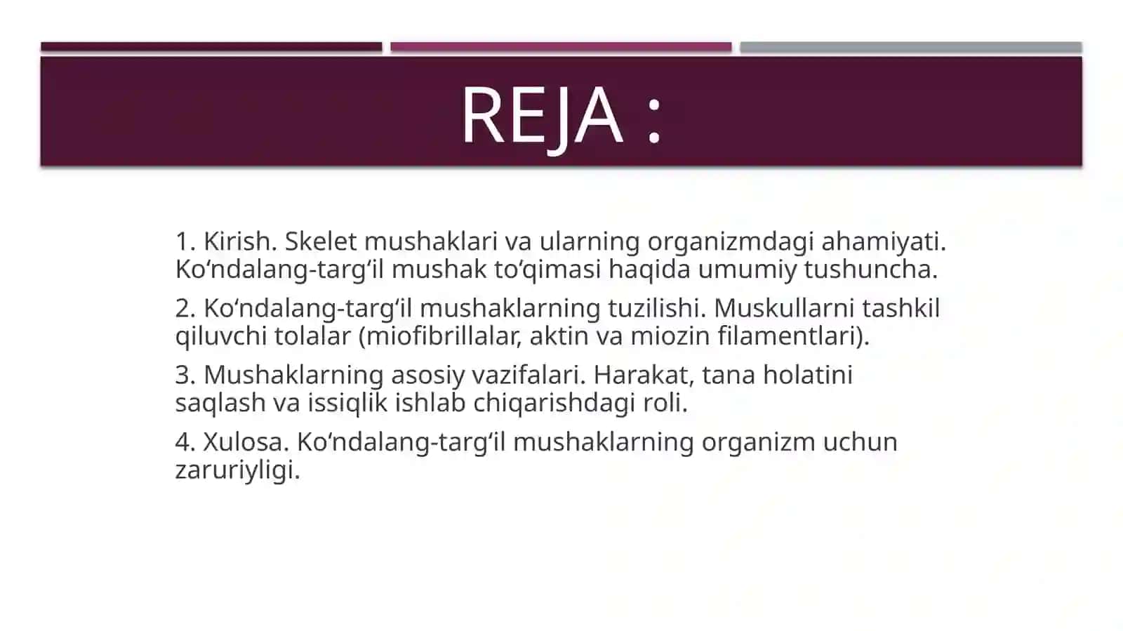 Ko`ndalang-targ`ilskelet mushak to`qimasining tuzilishi 2