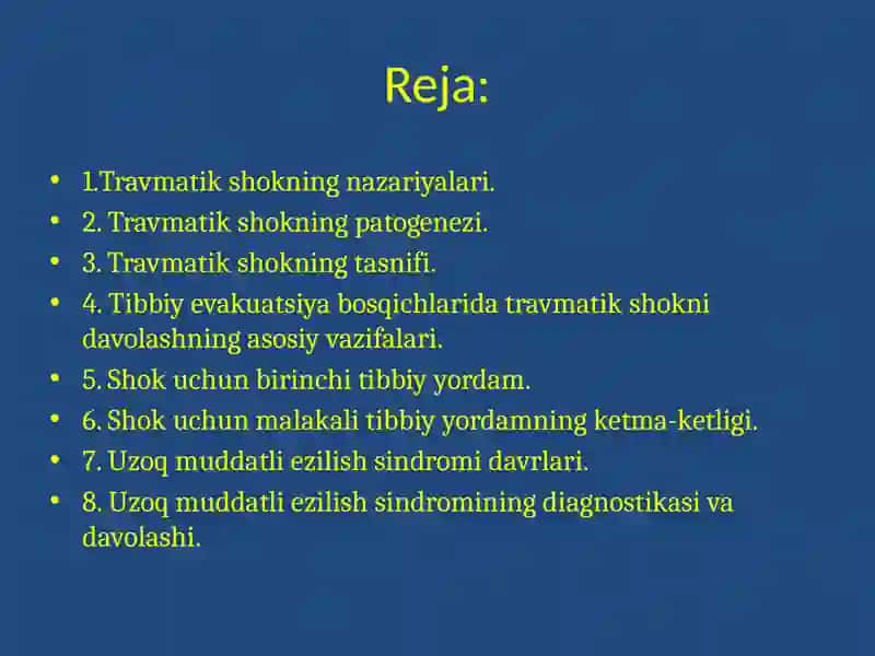 Travmatik shok. Uzoq muddatli siqilish sindromi 2