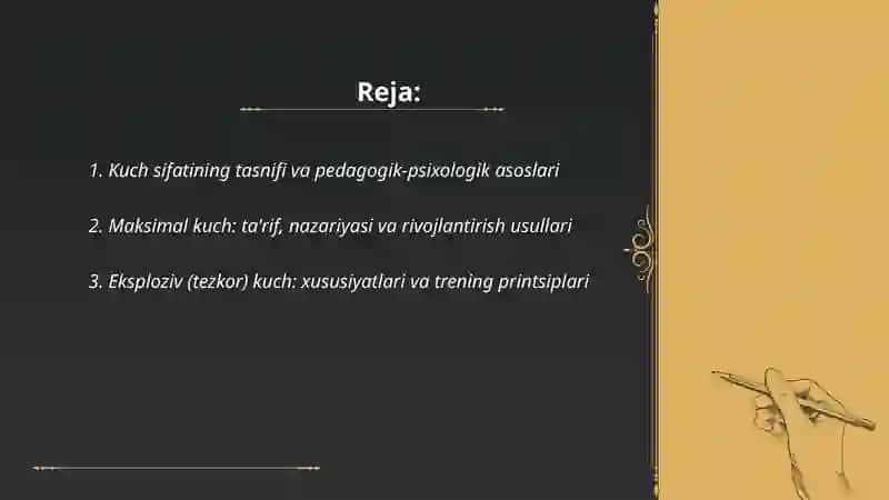 Jismoniy tarbiyada kuch sifati turlari va rivojlantirish uslubiyati 2