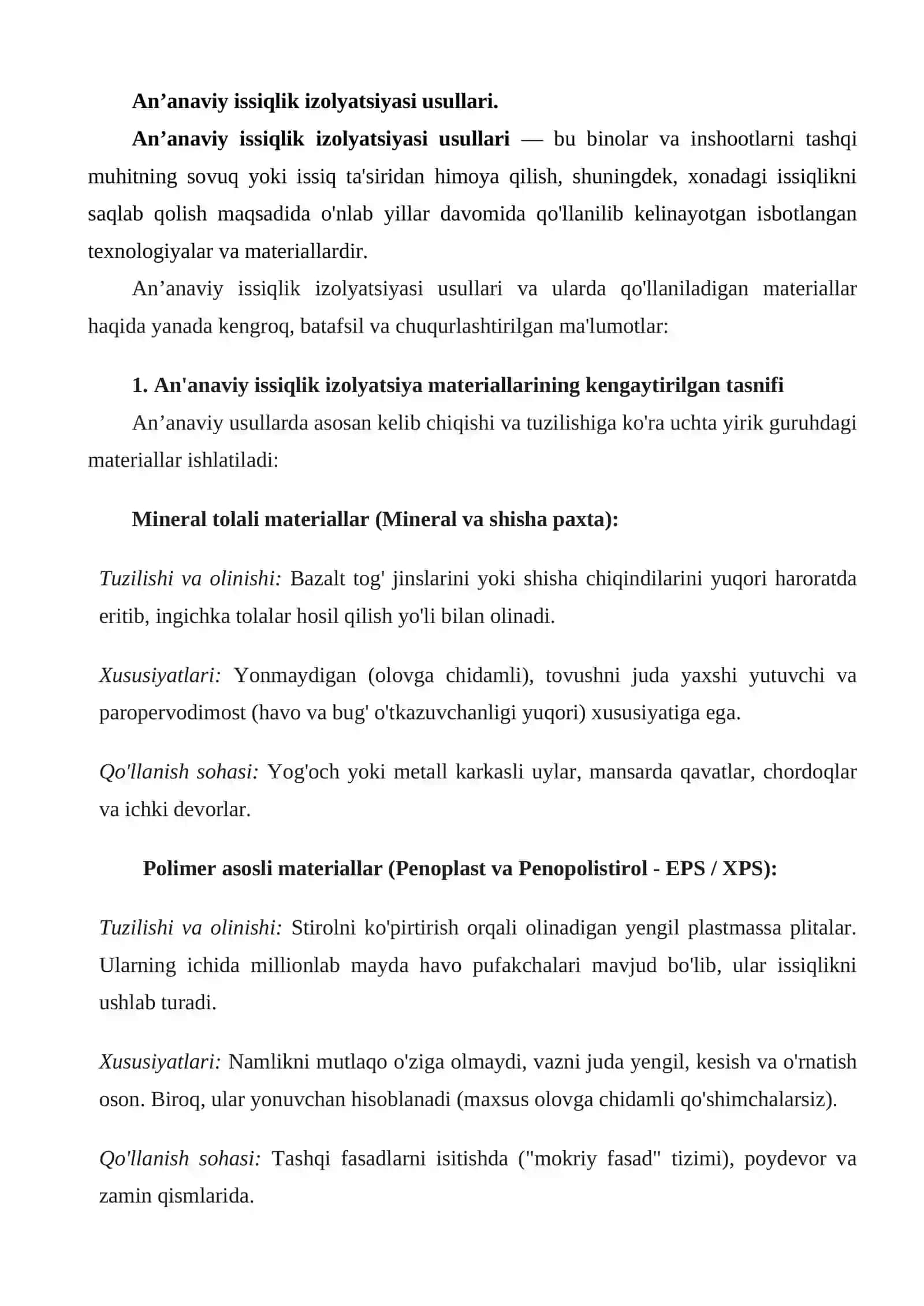 An'anaviy va zamonaviy issiqlik izolyatsiyasi metodlarini solishtirish 2