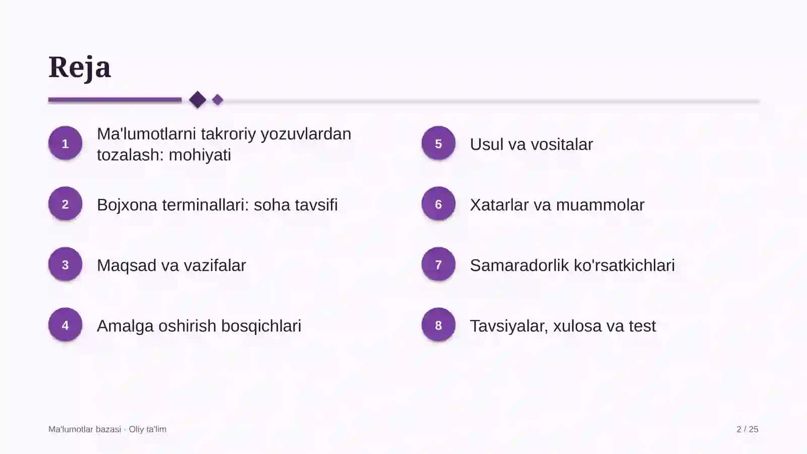 Bojxona terminallarida ma'lumotlarni takroriy yozuvlardan tozalash 2