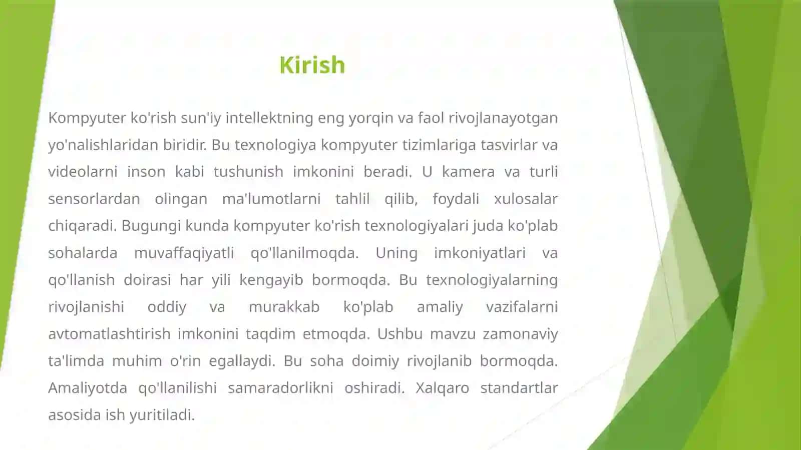 Kompyuter ko'rish texnologiyalari 2