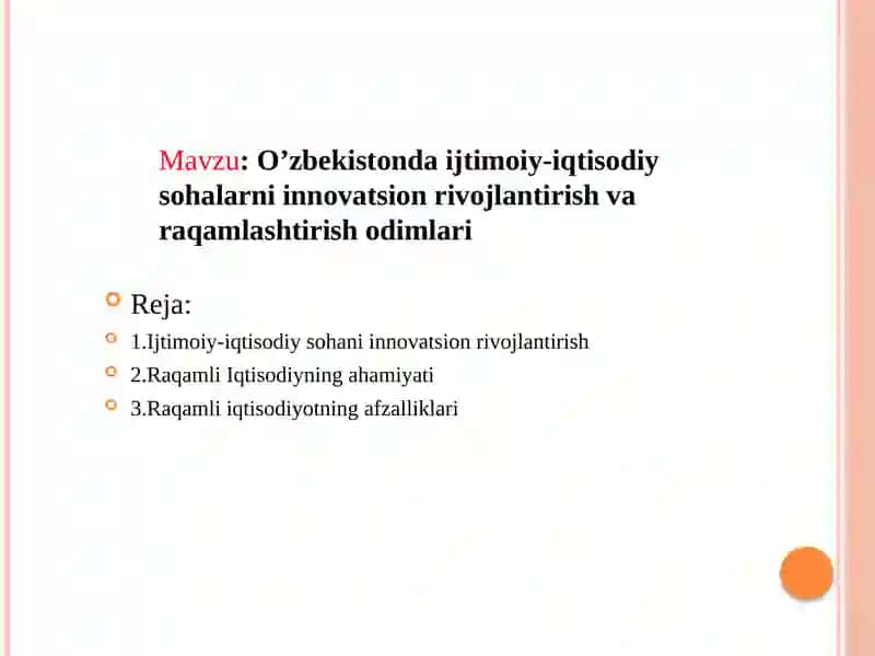 O’zbekistondaijtimoiy-iqtisodiysohalarniinnovatsionrivojlantirish 2