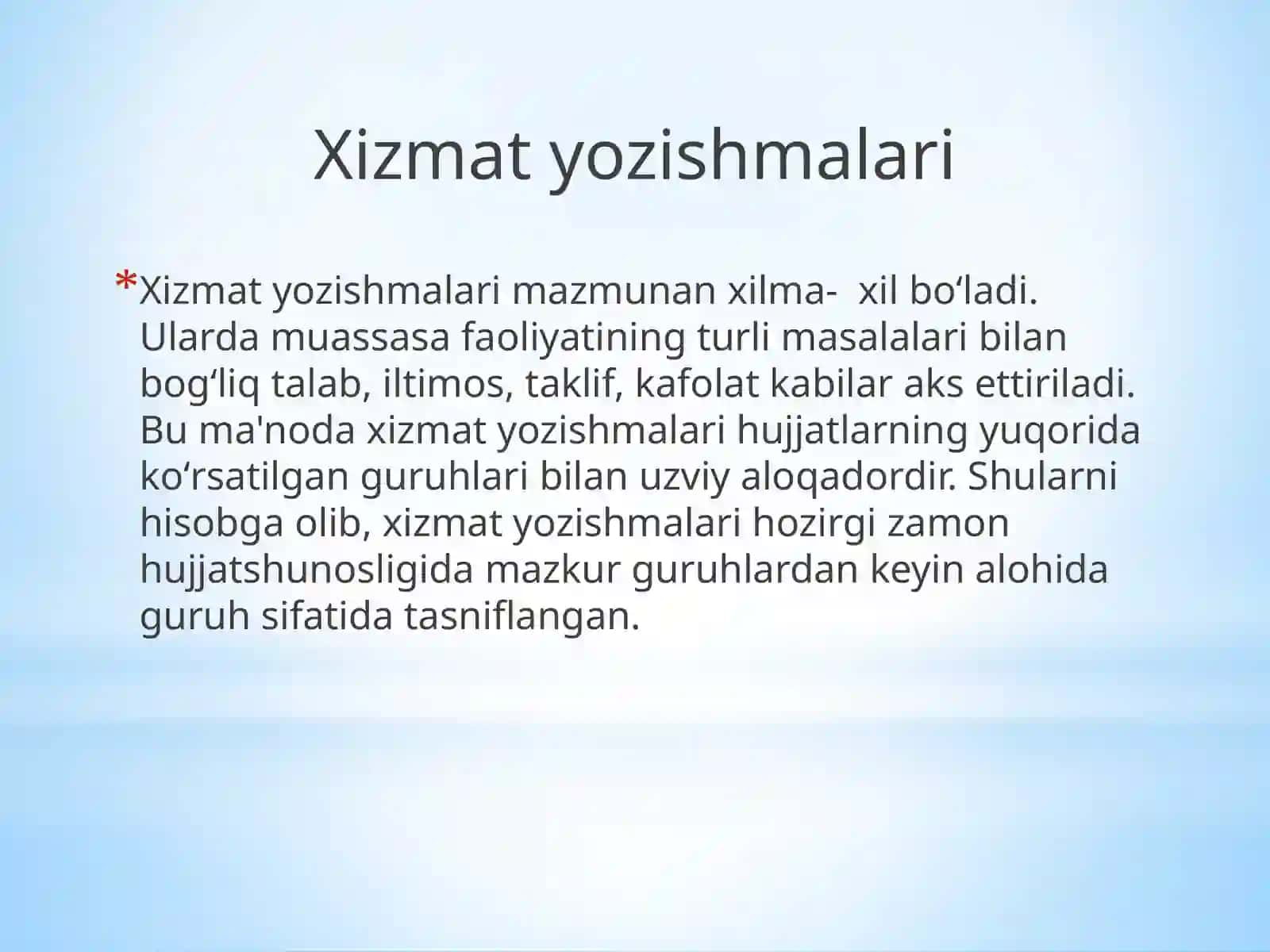 Xizmat yozishmalari-taklifnoma, telegramma,telefonogramma, adres, xatlar 2