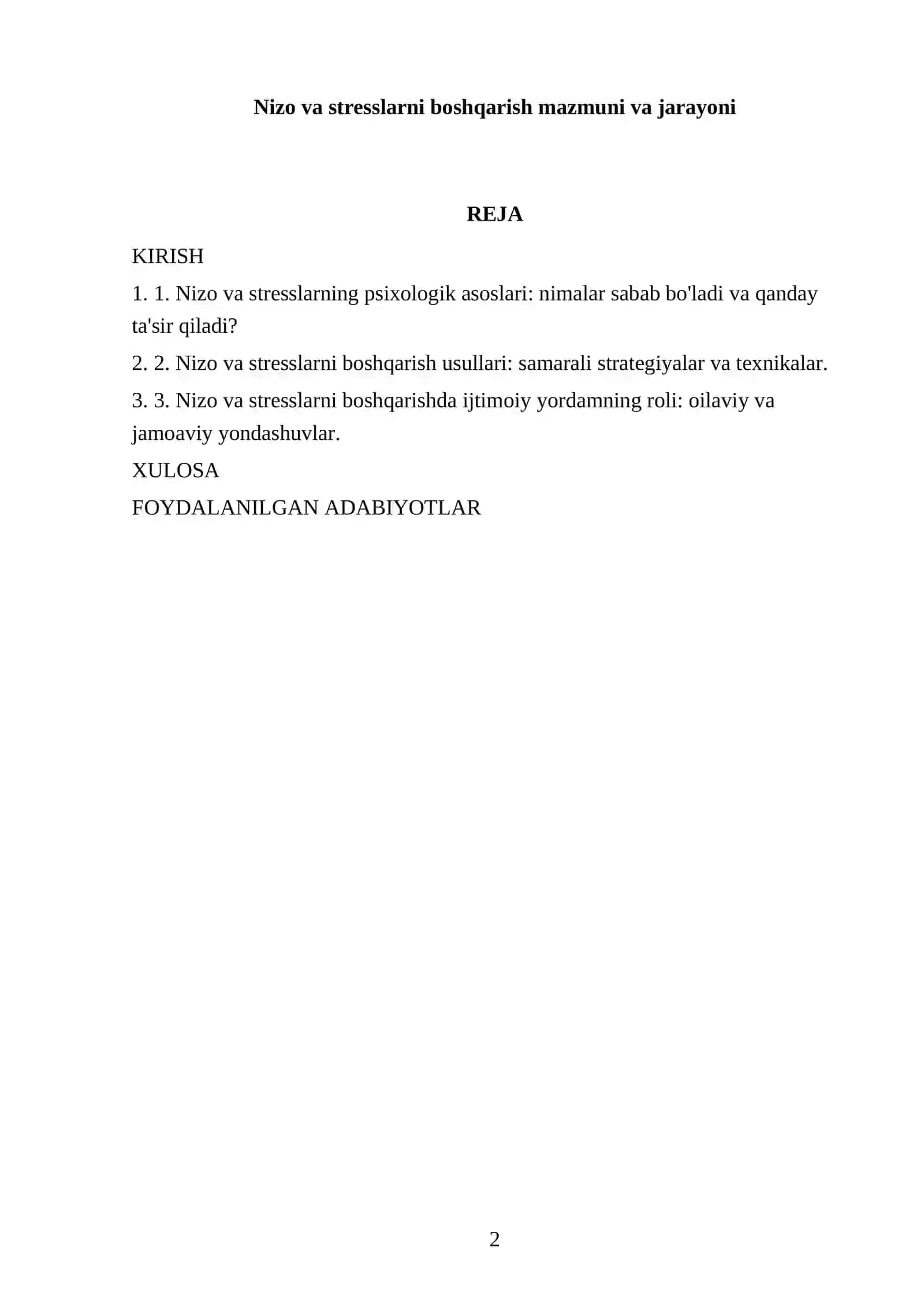 Nizo va stresslarni boshqarish mazmuni va jarayoni 2