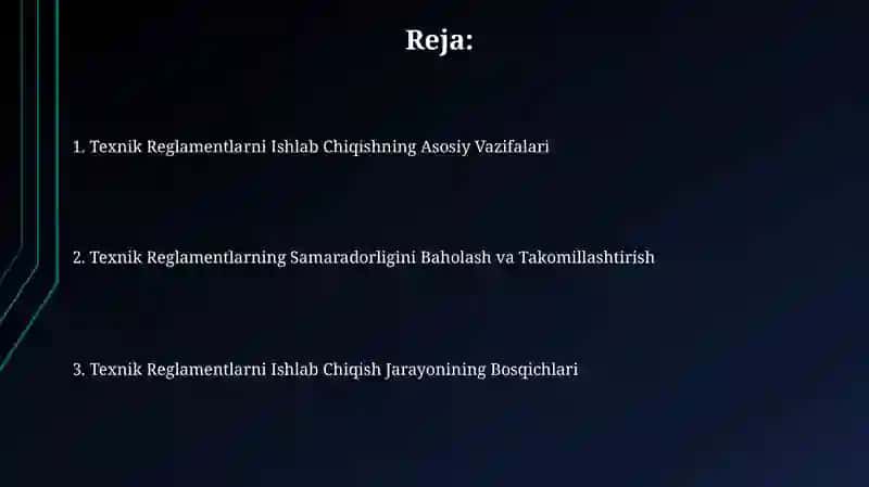 Amaldagi Texnik Reglamentlarning Monitoringi va Yangilanishi 2