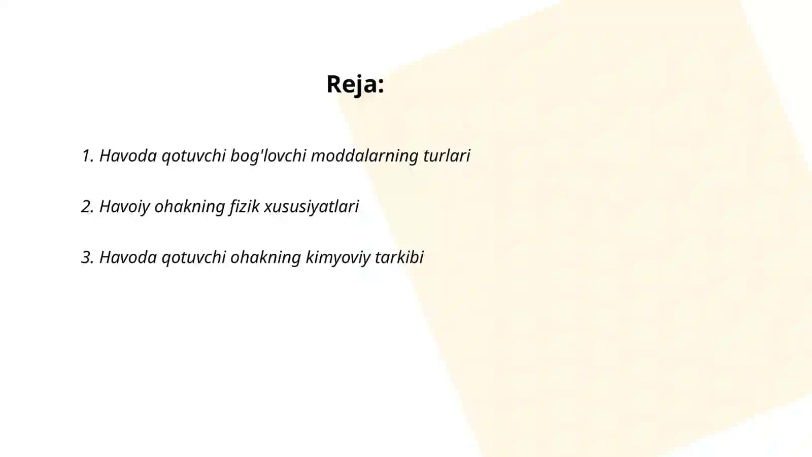 Havoda qotuvchi bog'lovchi moddalar 2