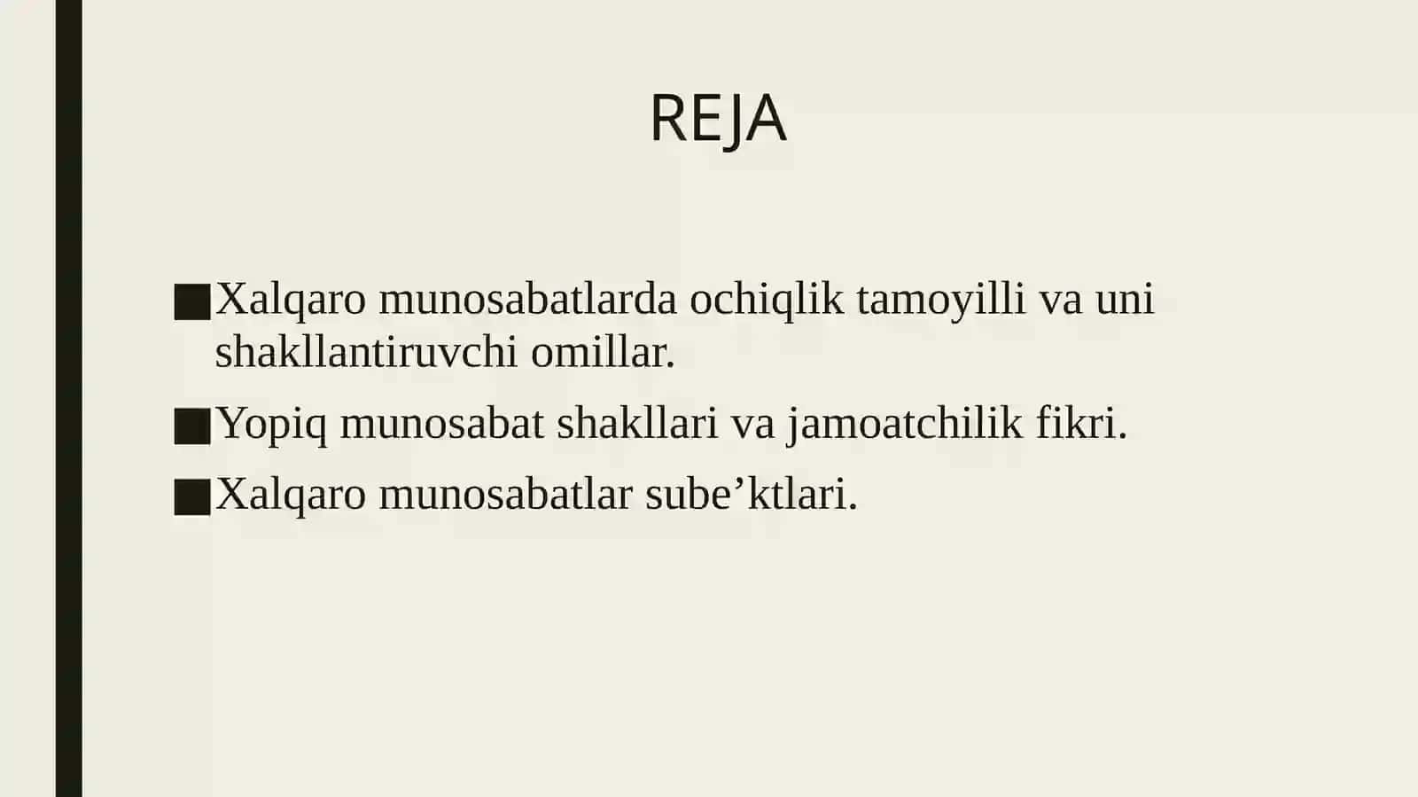 Xalqaro munosabatlar ishtirokchilarining maqsadlari, vositalari va strategiyalari. 2