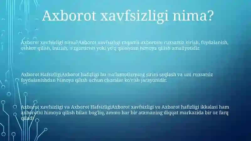 Axborot Hafsizligi 2