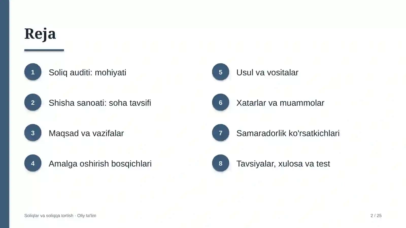 Shisha sanoatida soliq auditi 2