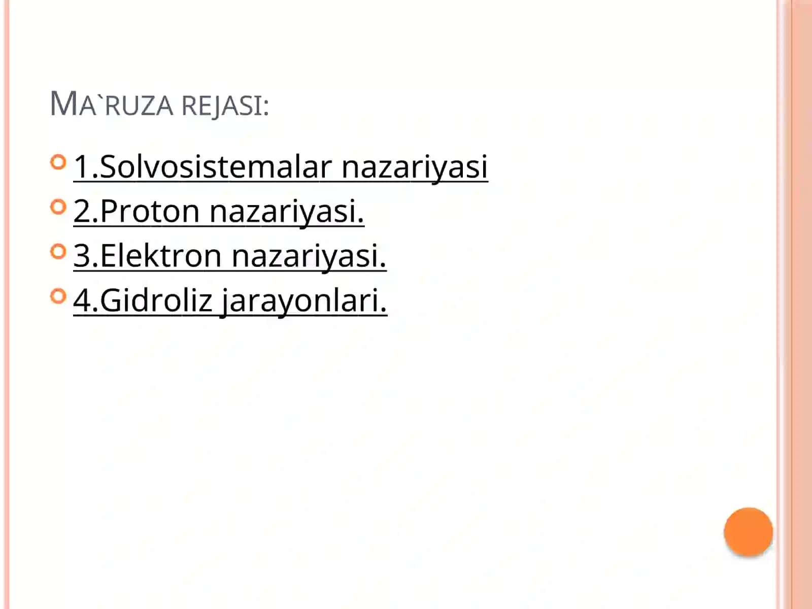 KISLОTАVА АSОS NАZАRIYALАRI 2