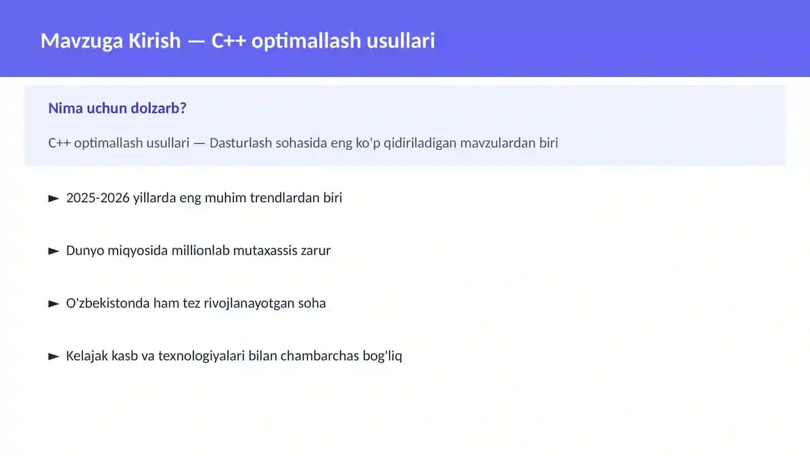 C++ VA TIZIM DASTURLASH 2