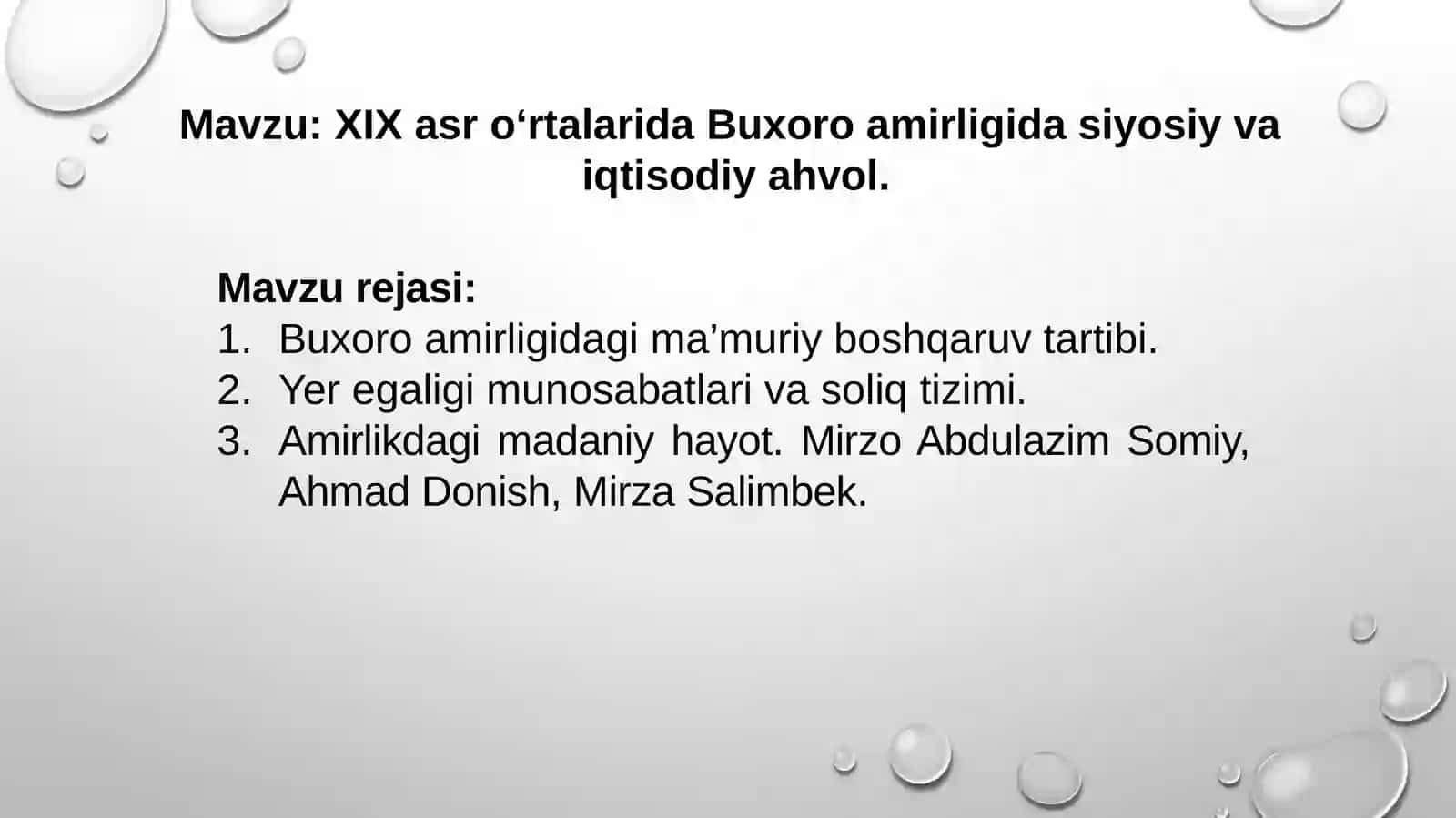 XIXasr o‘rtalarida Buxoro amirligida siyosiy va iqtisodiy ahvol 2