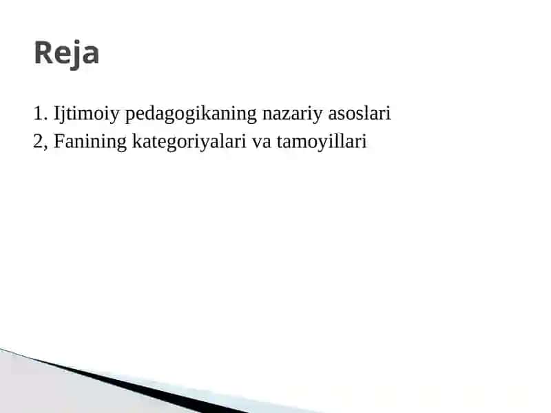 Ijtimoiy pedagogikaning nazariy asoslari 2