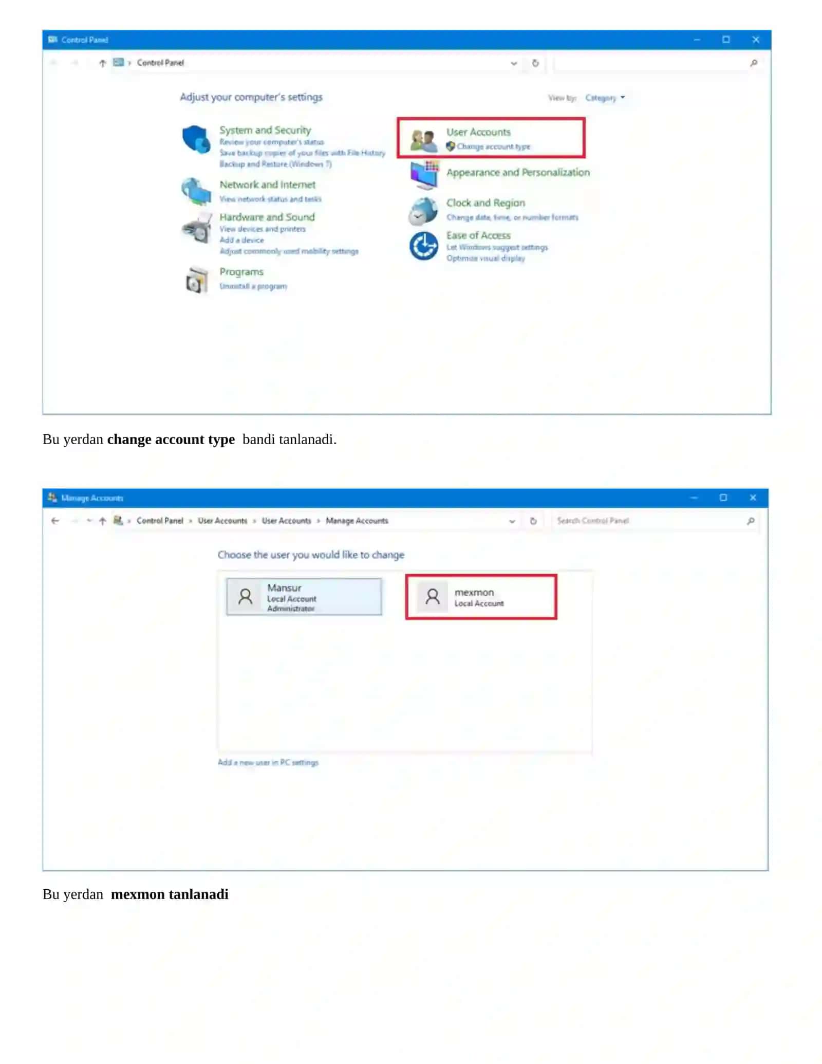 Windows 10 OT sozlanmalar 2