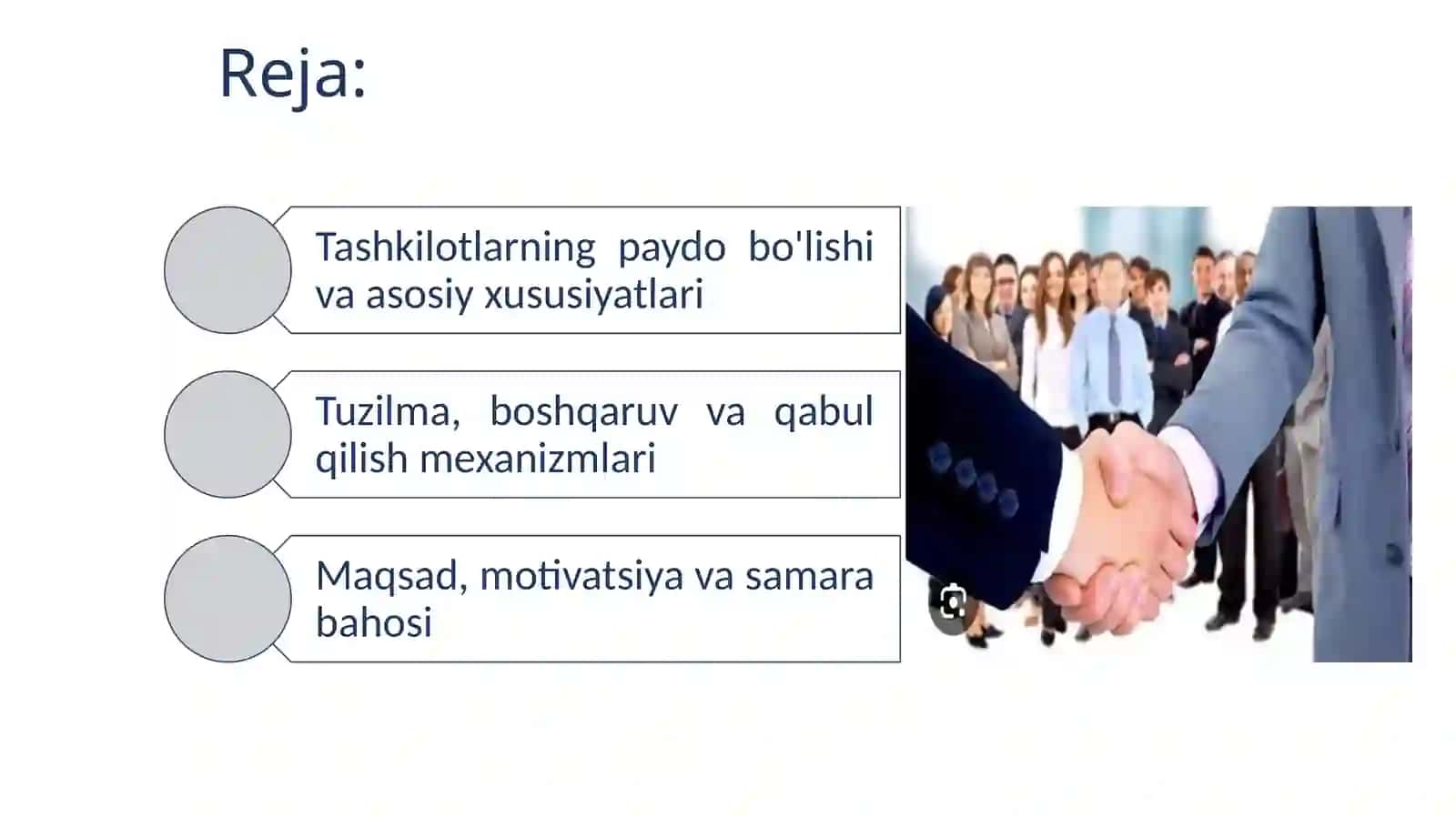 Tabiiy va sun’iy tashkilotlarning asosiy jihatlari 2