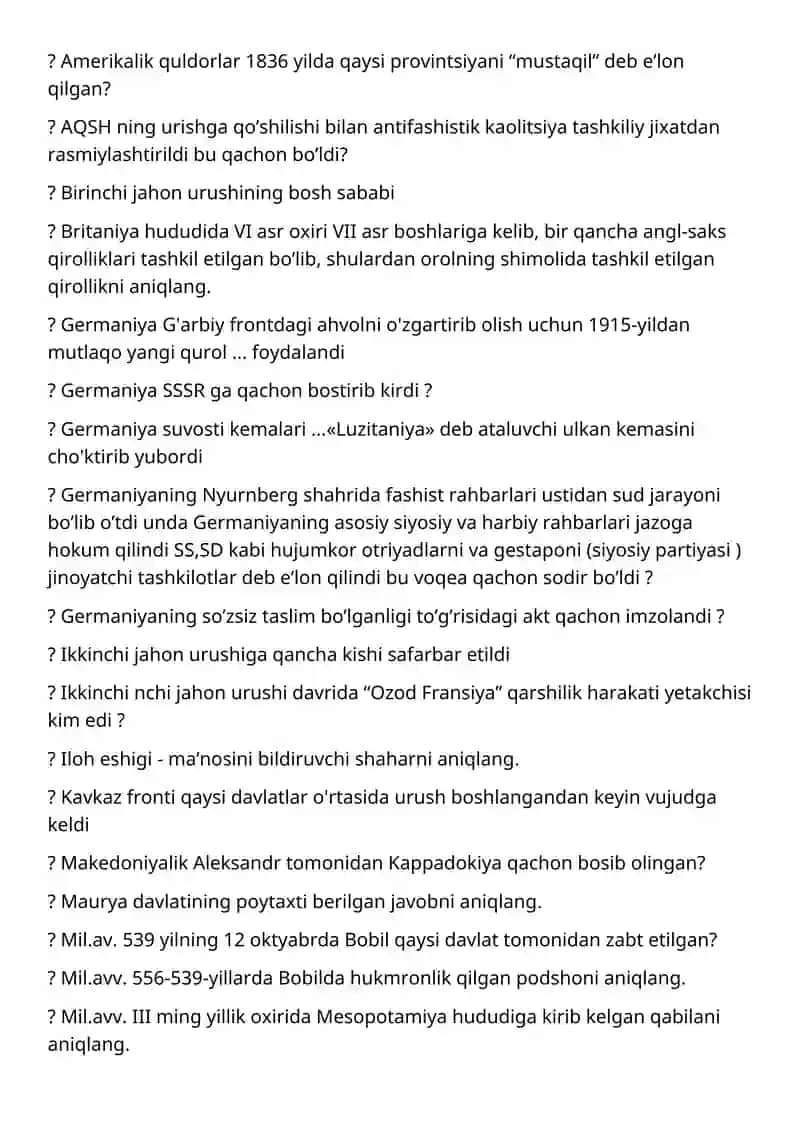 Barcha o’zbek tili guruhlari uchun 2