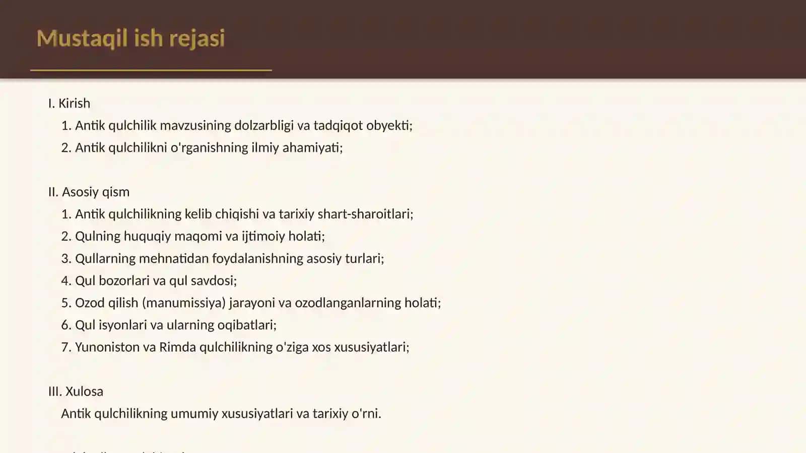 Antik qulchilik va uning o'ziga xos xususiyatlari 2