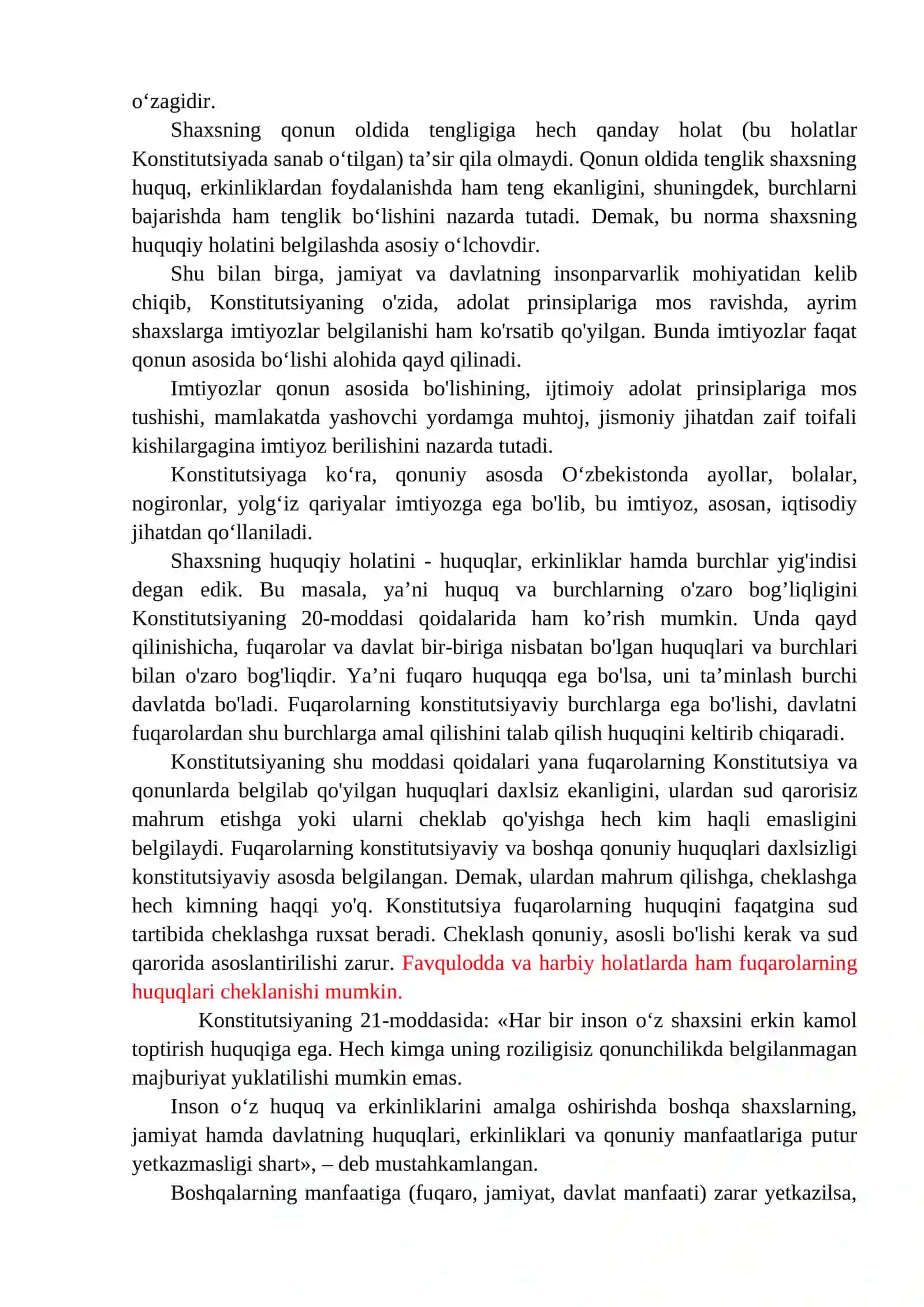 O'zbekiston Respublikasi Konstitutsiyasida Insonning Shaxsiy va Siyosiy Huquqlari 2