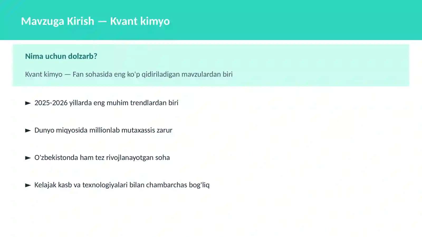 Kvant kimyo 2