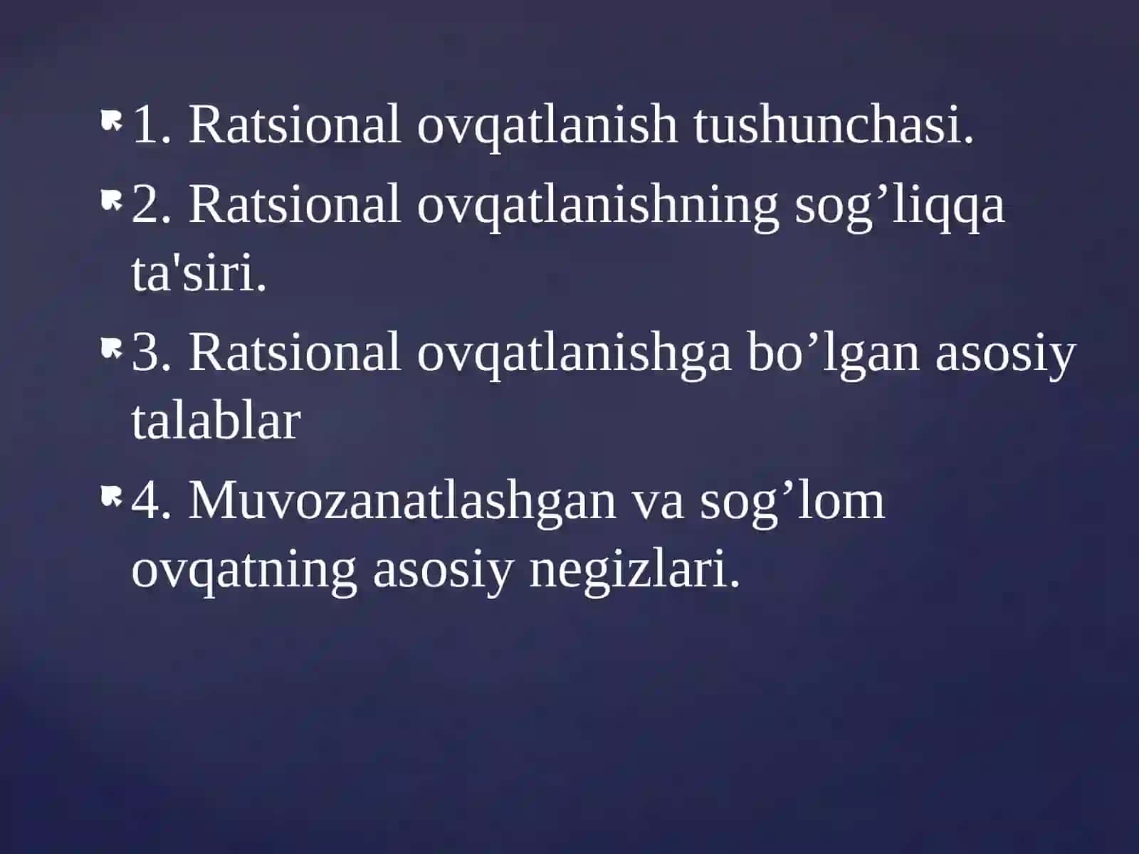Ratsional ovqatlanishning va leologiqa tamoyillari 2
