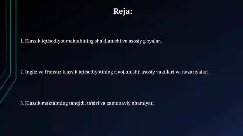 Angliya va Fransiya klassik iqtisodiy maktabining rivojlanishi 2