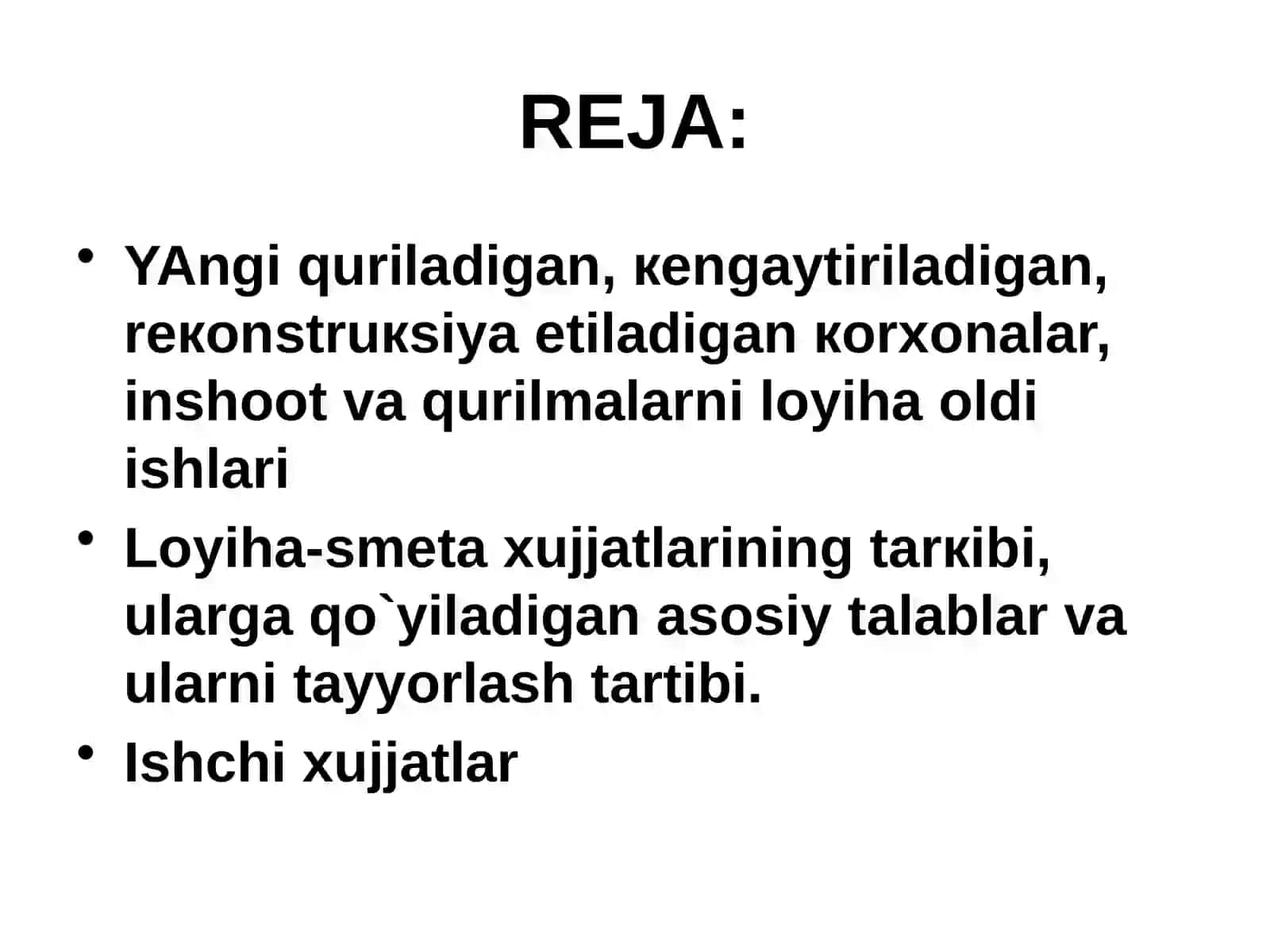 Loyiha va кonstruкtorliк ishlarini tashкil etish 2