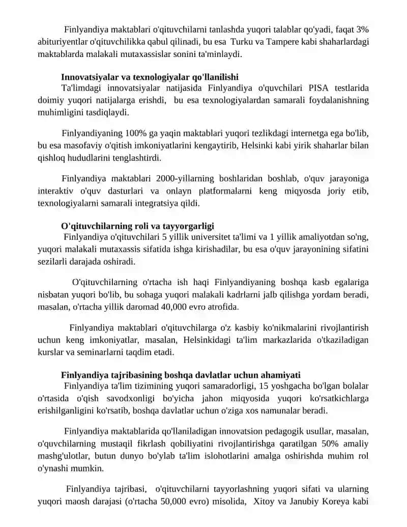 Finlandiya talim mo'jizasi kitobi 2