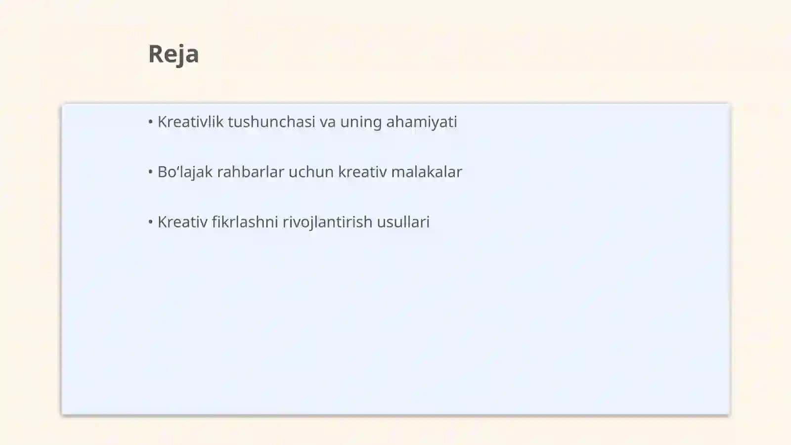 Bo‘lajak rahbarning kreativ malakasini oshirish texnologiyasi 2