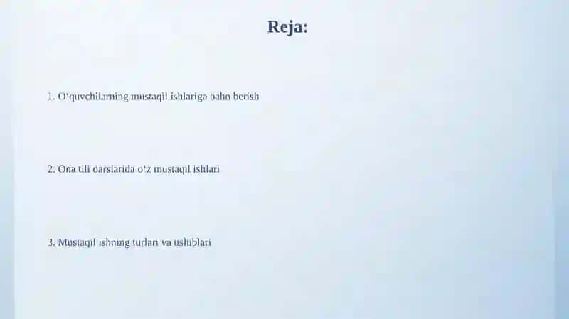 Ona tili darslarida oʻtkaziladigan mustaqil ishlar 2