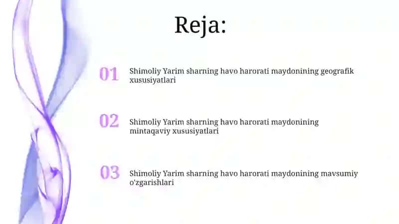 Shimoliy yarimsharda havo harorati maydonining geografik va mavsumiy xossalari 2
