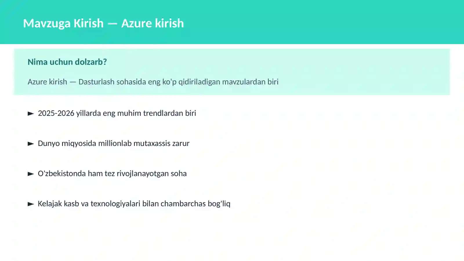 Azure kirish 2