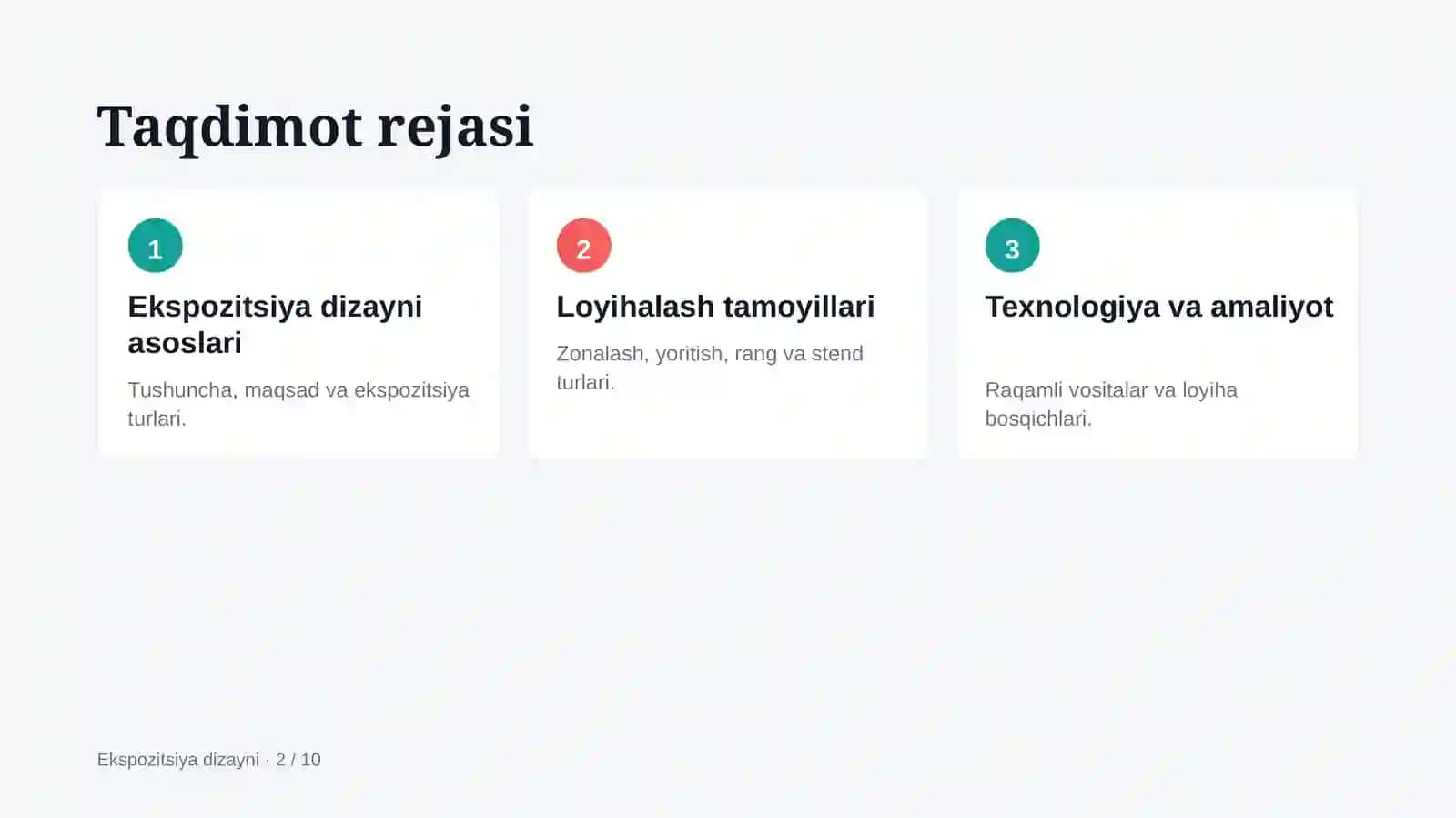 Muzeyshunoslik fanidan Mustaqil Ta'lim 2