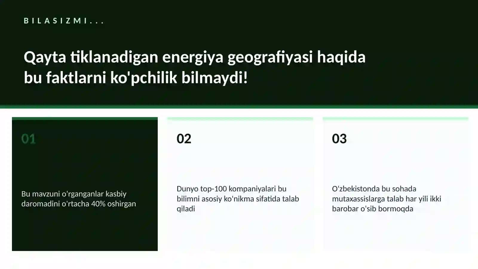 Qayta tiklanadigan energiya geografiyasi 2