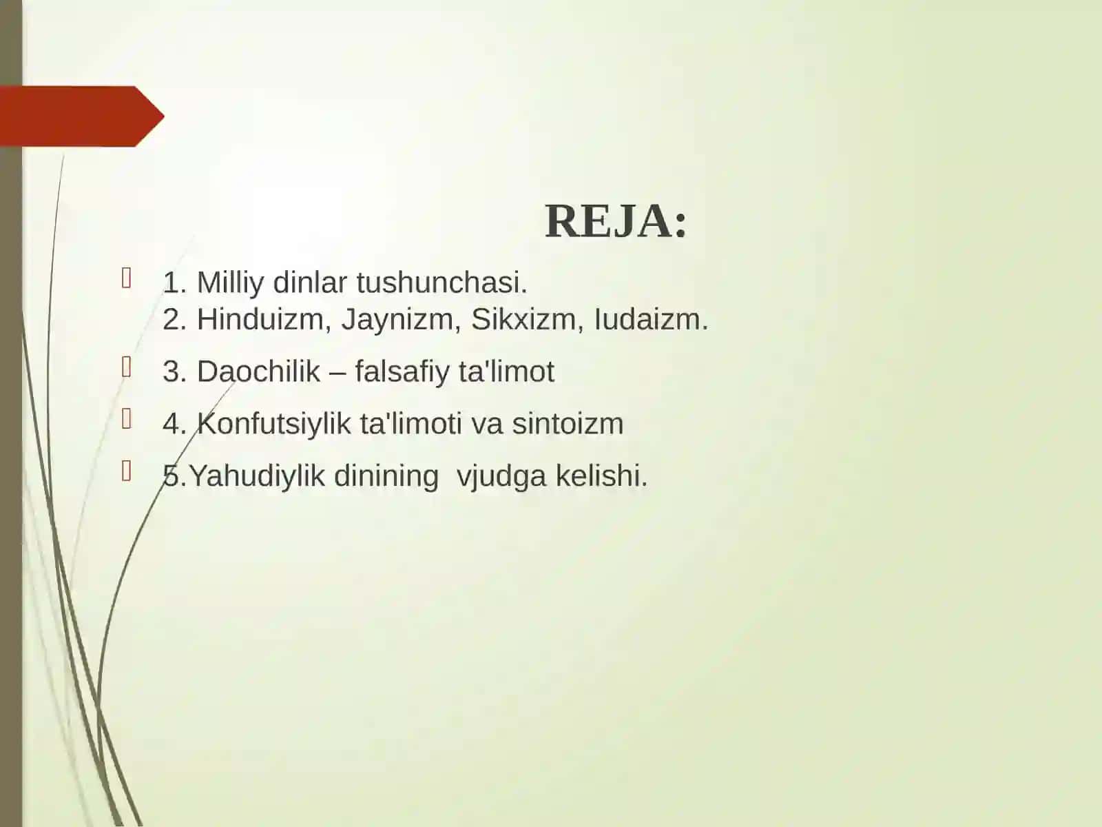MILLIY DINLAR 2