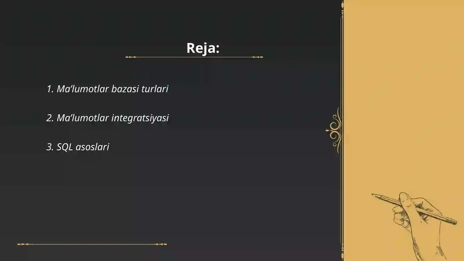 Ma’lumotlar bazasi turlari 2