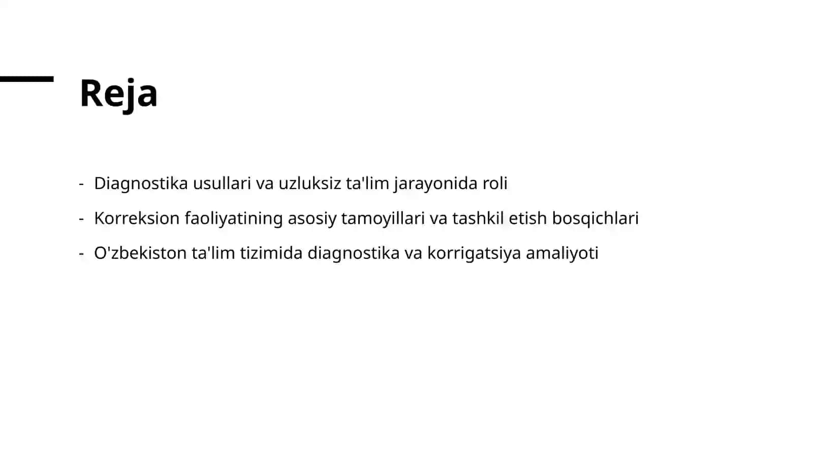 Tarbiyaviy faoliyatda diagnostika asosida uzluksiz ta'limda Tarbiyaviy ishlarni rejalashtirish. Korreksion faoliyatning mazmun-mohiyati asosiy tamoyillari va tashkil etish bosqichlari mavzusida slayd tadqiqot 2