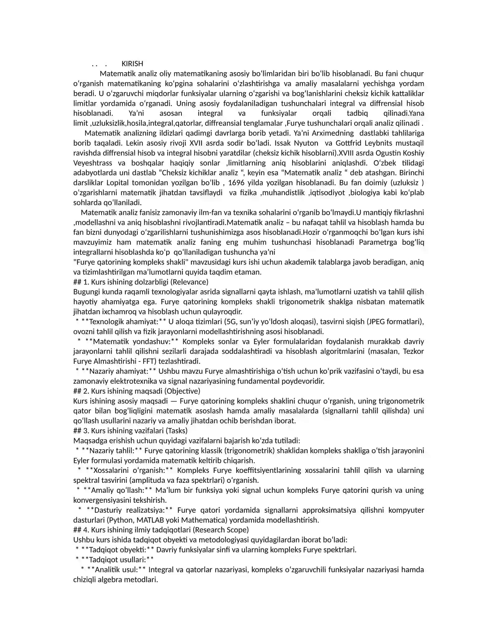 Fur'e qatorning kompleks formasi 2