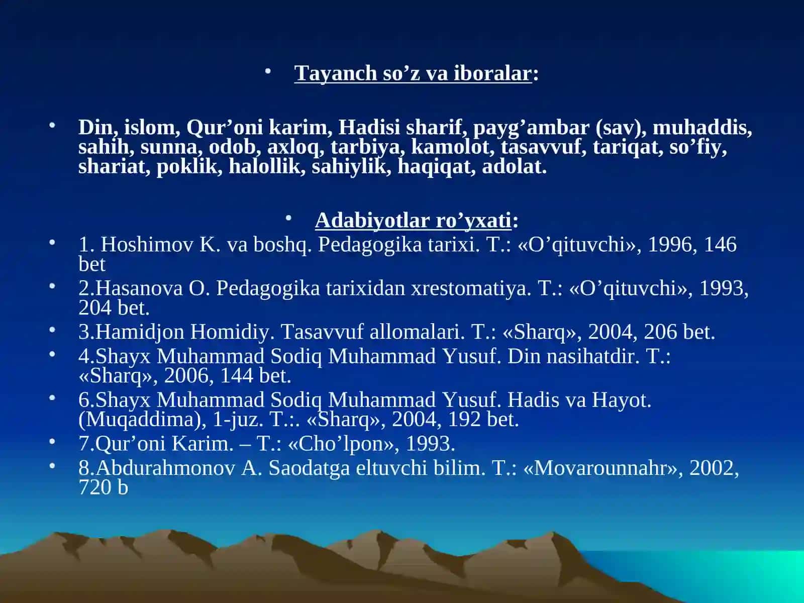 Islom dinida ma’naviy-axloqiy tarbiya 2