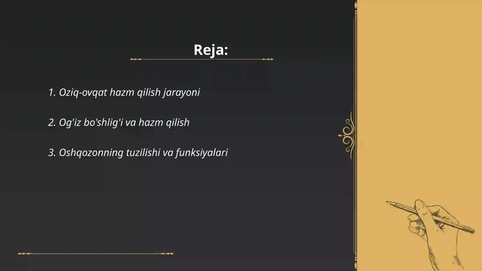 Oziq-ovqat hazm qilish jarayoni 2