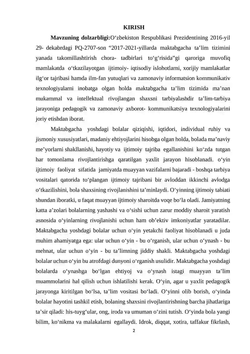 Maktabgacha tarbiya yoshida bolalarda tafakkur rivojlanishining tavsifi 2
