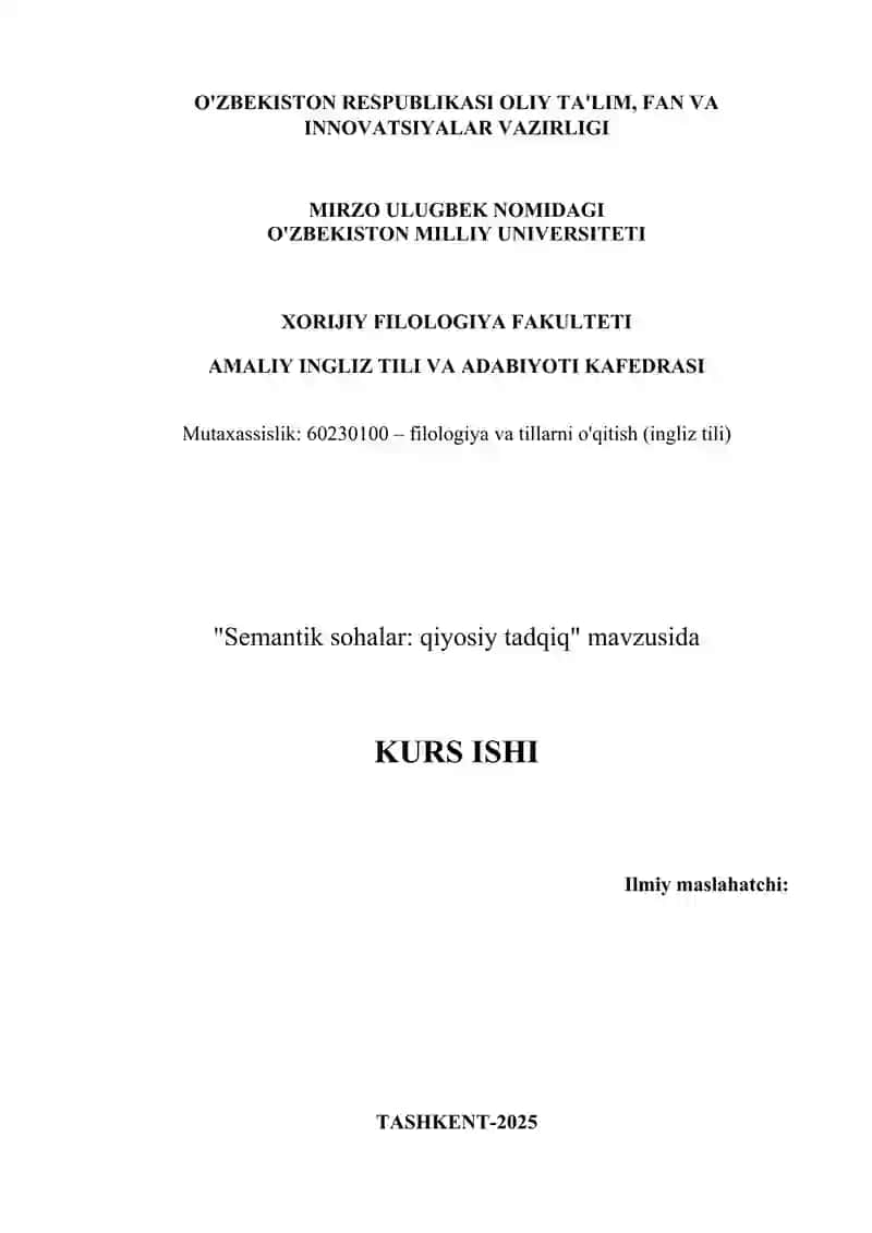 Semantic fields  Comparative study 2