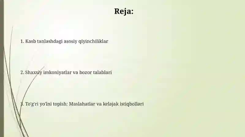 Kasbiyyo'nalishnitanlashdagiqiyinchiliklar 2