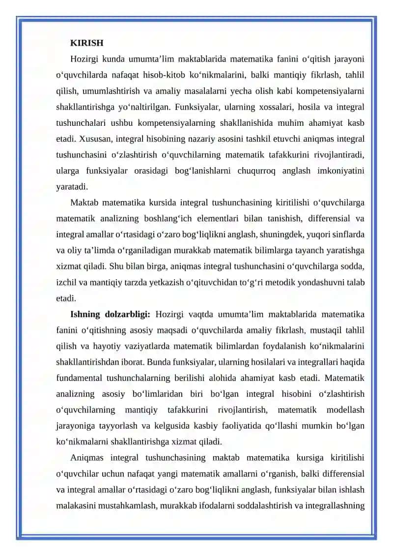 Integral tushunchasi 2