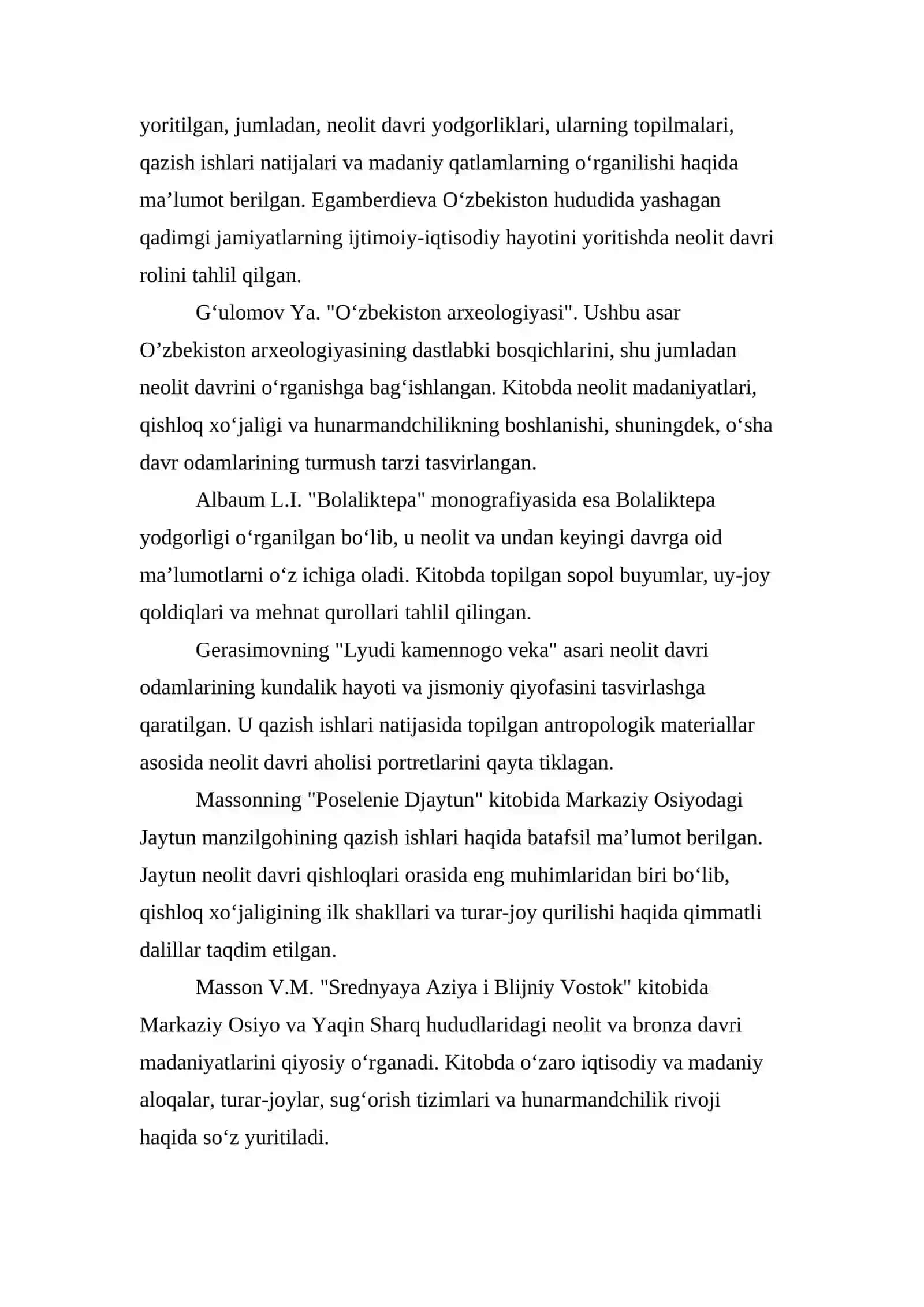 Neolit davri arxeologiyasi 2
