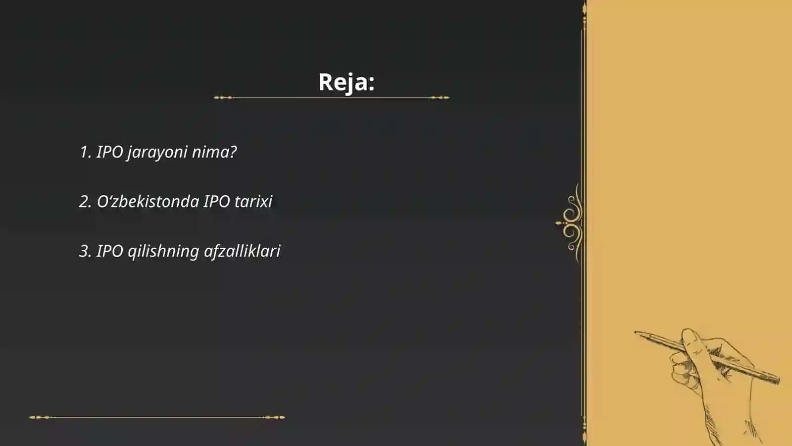 IPO jarayoni nima? 2