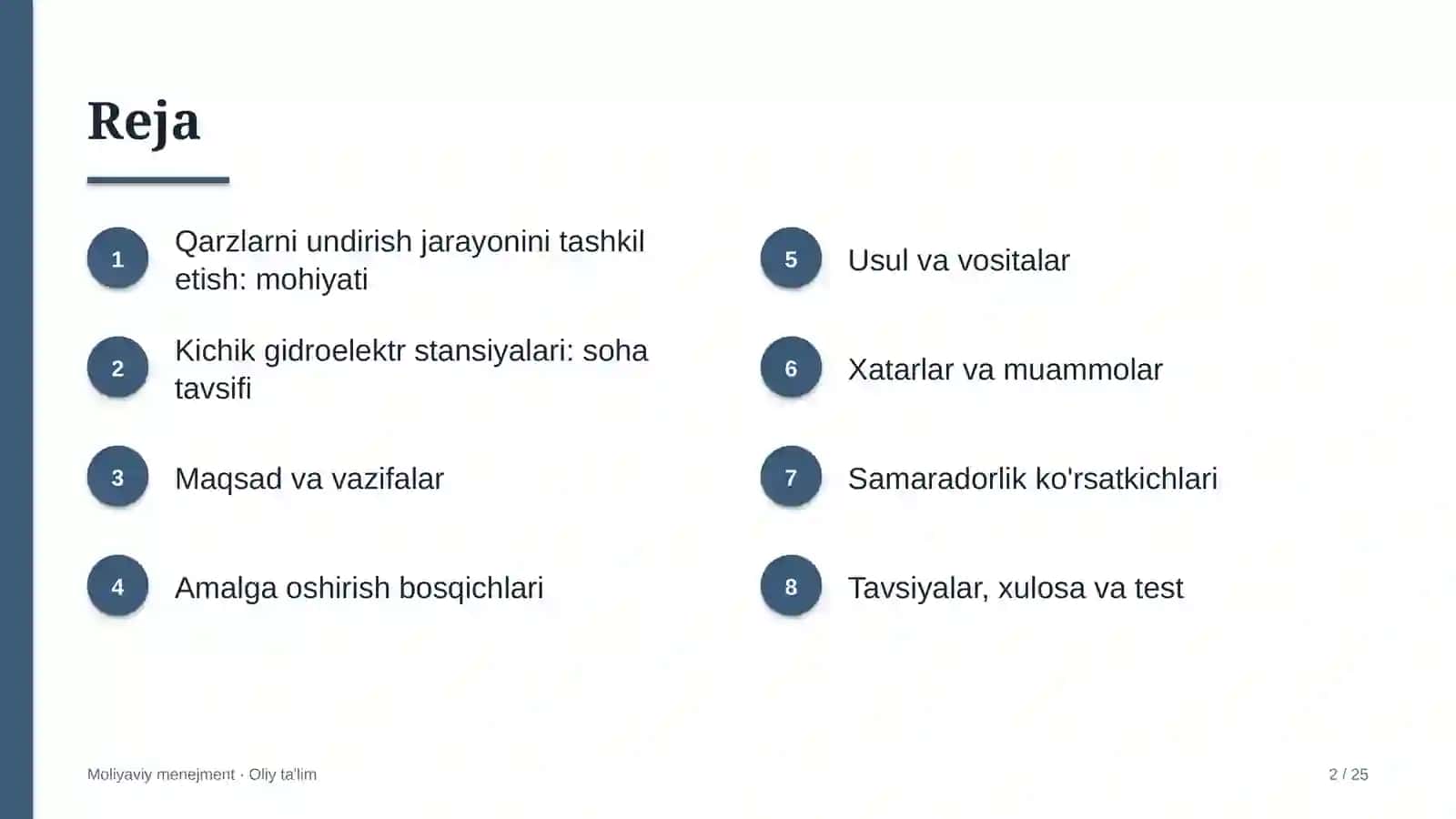 Kichik gidroelektr stansiyalarida qarzlarni undirish jarayonini tashkil etish 2